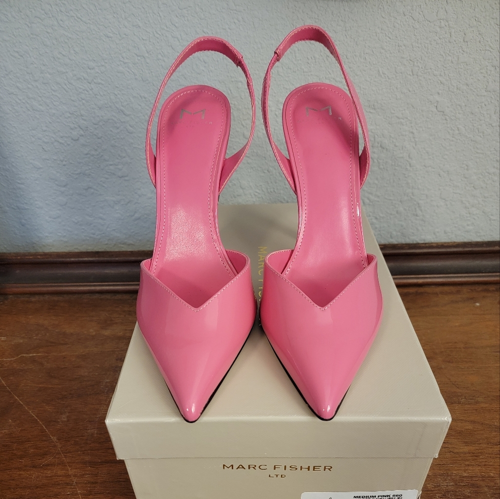 Pink Patent Marc Fischer Slingbacks Size 10